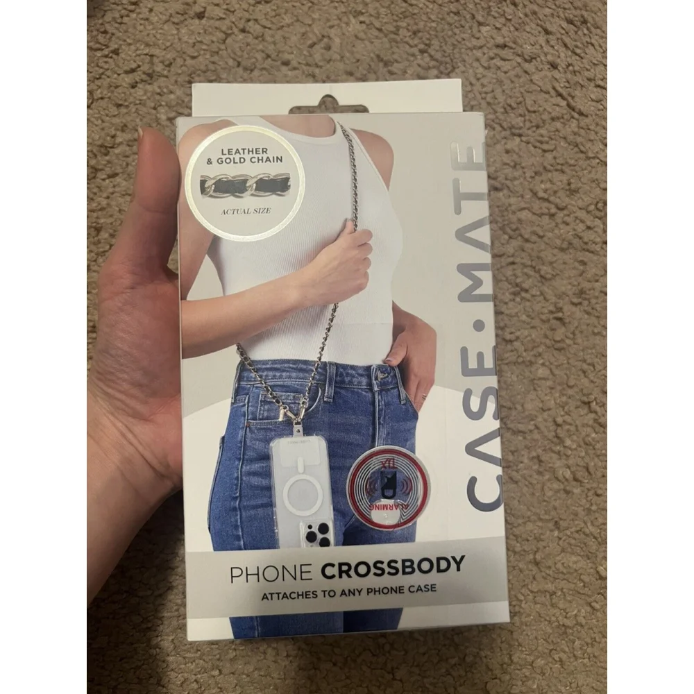 Case-Mate Leather Adjustable Crossbody Lanyard for Any Phone Case - Taupe Rope